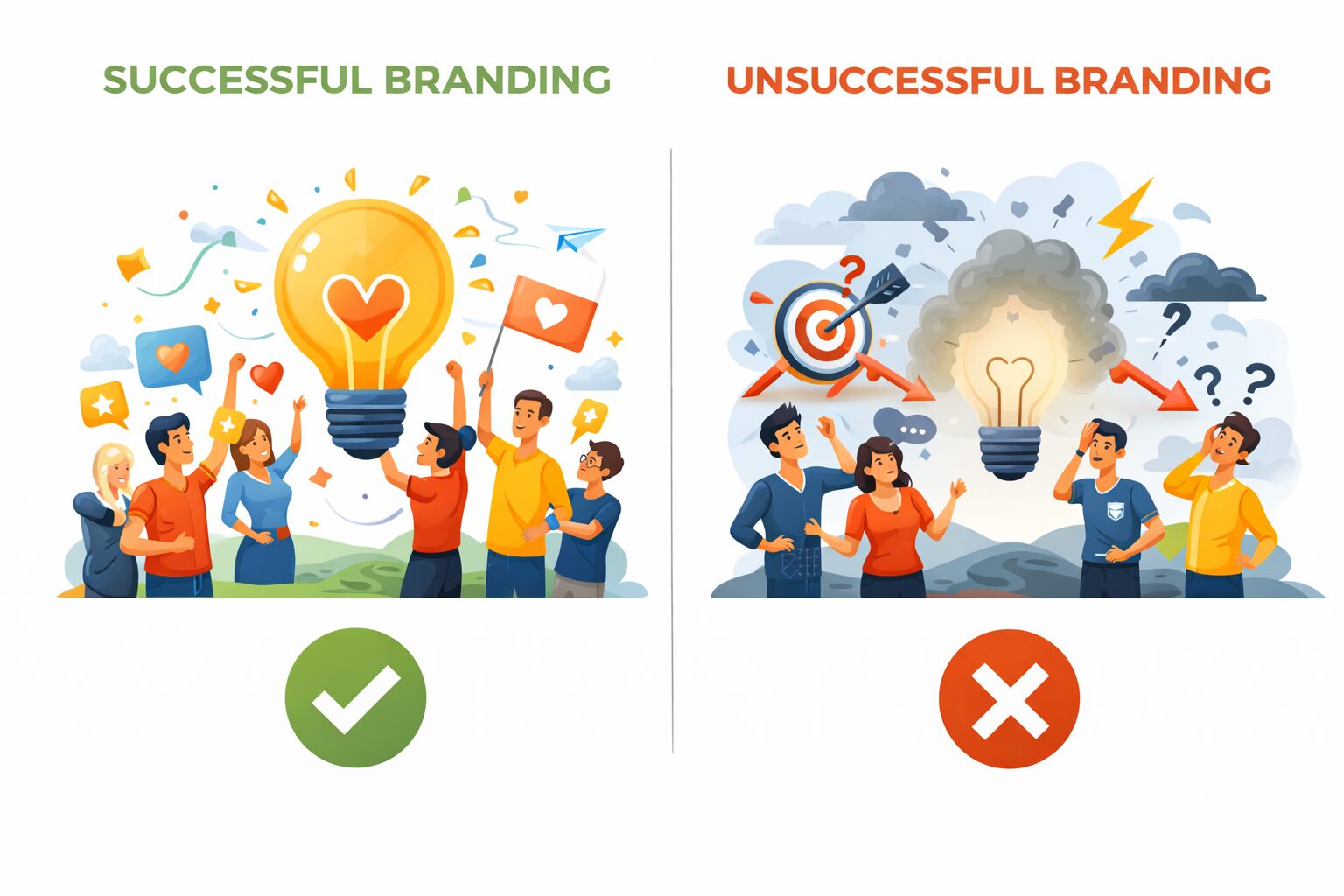 مقایسه برندینگ موفق با برندینگ ناموفق | 3 دلیل شکست و موفقیت برندها